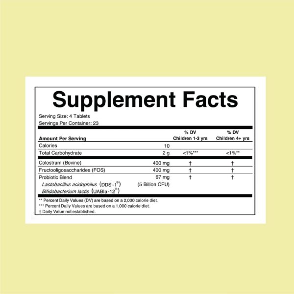 Tabletas masticables ChildBiotics para soporte digestivo e inmune infantil