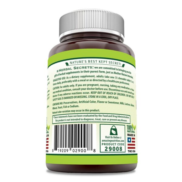 Tabletas masticables Herbal Secrets con extractos naturales para inmunidad