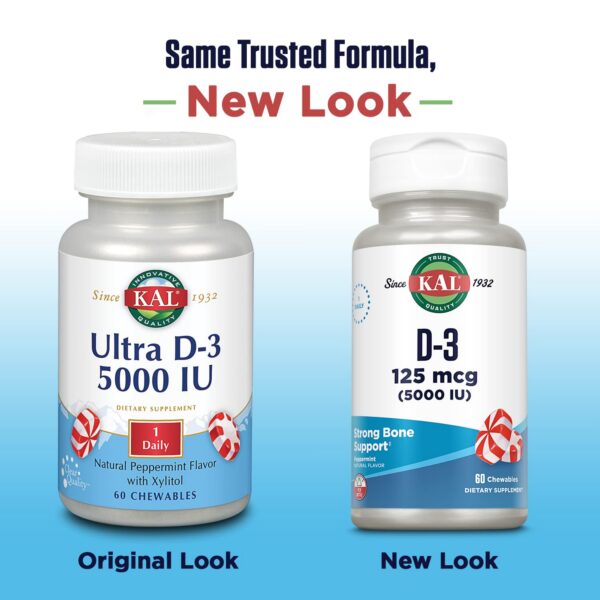 Tabletas masticables kal vitamina d3 5000 iu caja