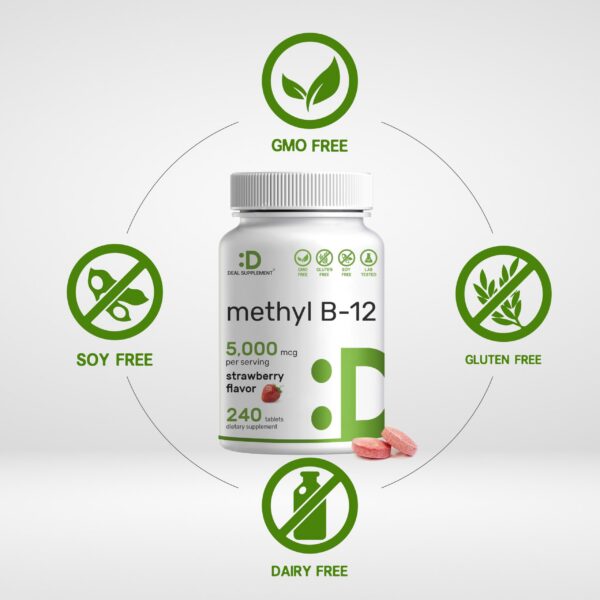 Tabletas masticables methyl B-12 efecto energía y cerebro