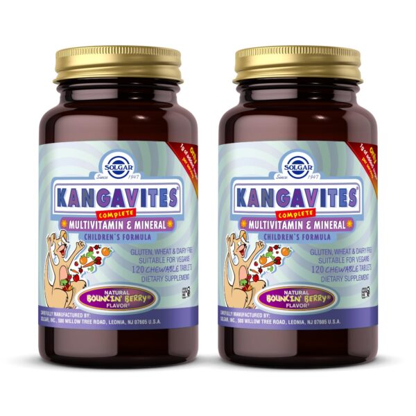 Tabletas masticables multivitamínicas Solgar Kangavites sabor frutas