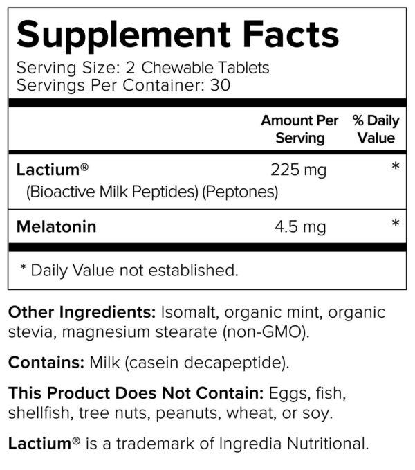 Tabletas masticables sabor menta para sueño natural efectivo