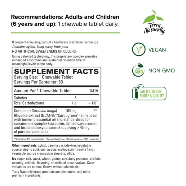 Tabletas masticables Terry Naturally CuraMed 60 unidades