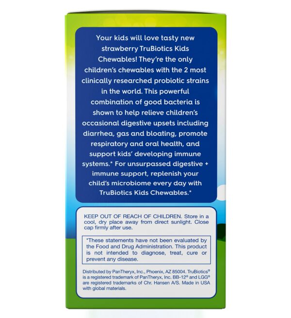 Tabletas masticables TruBiotics para salud digestiva infantil