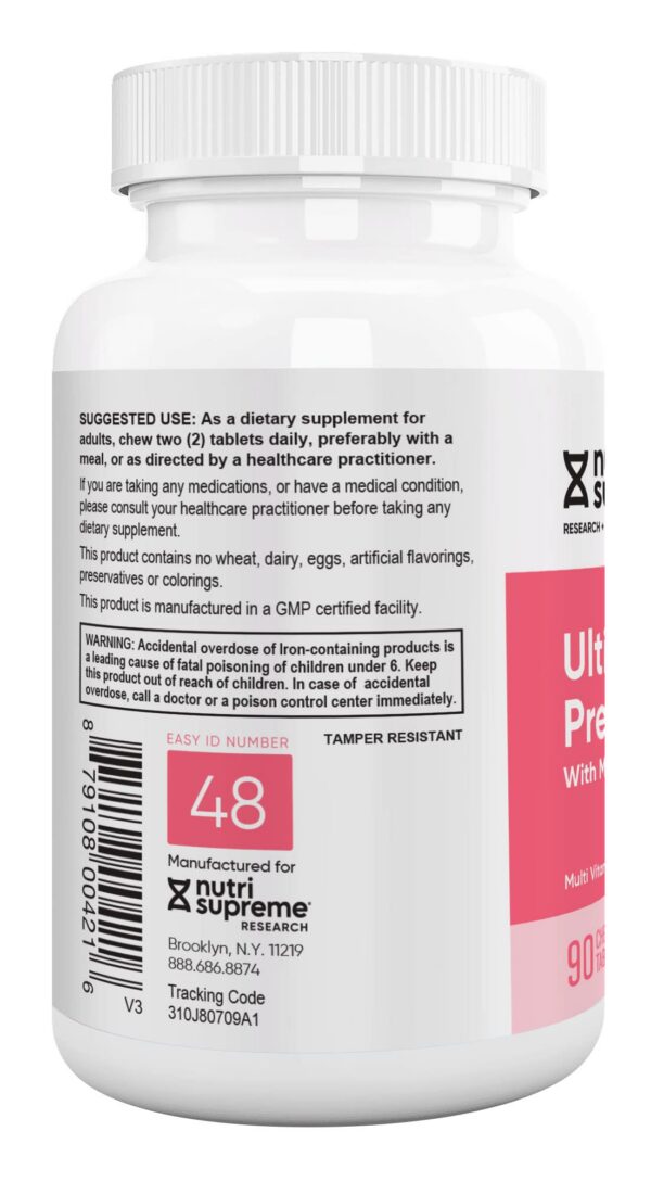 Tabletas masticables vitamina prenatal Nutri Supreme