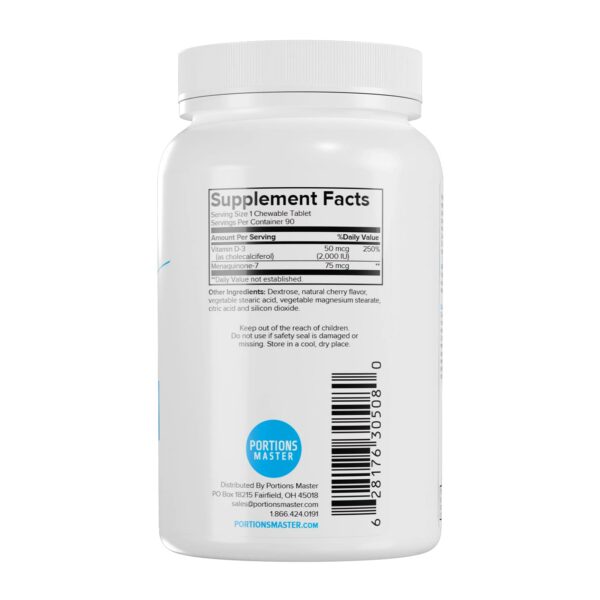 Version 1.0.0 Tabletas masticables Vitaminas D3 y K2 Portions Master