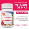Tabletas masticables Zahler Vitamina D3 + K2 presentación