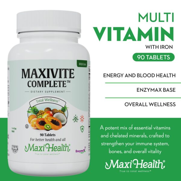 Tabletas multivitamínico Maxi Health con hierro