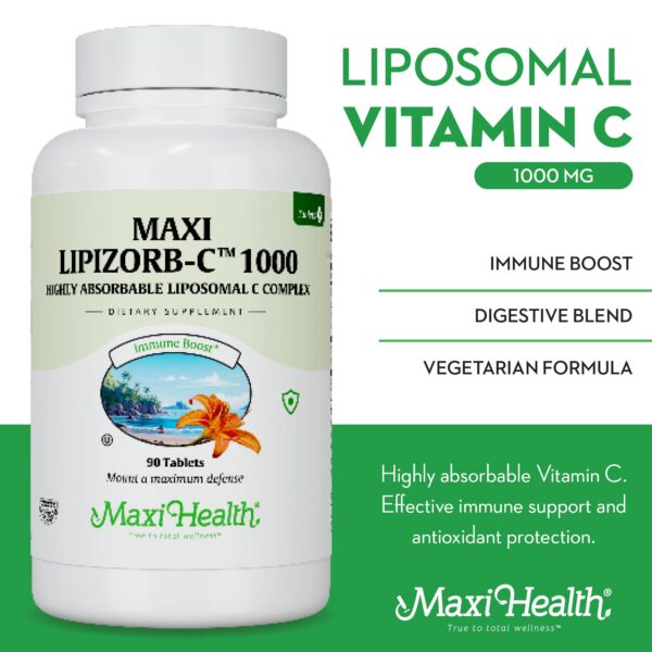 Tabletas Maxi Health vitamina C liposomal 90 unidades