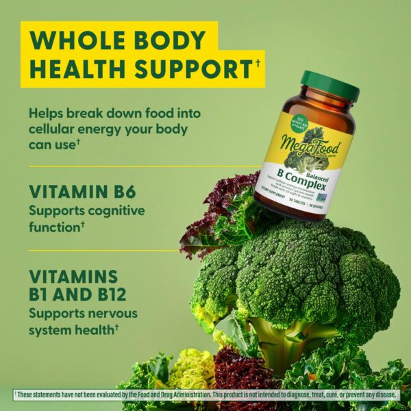 Tabletas MegaFood complejo b vitamina b6 b12 folato