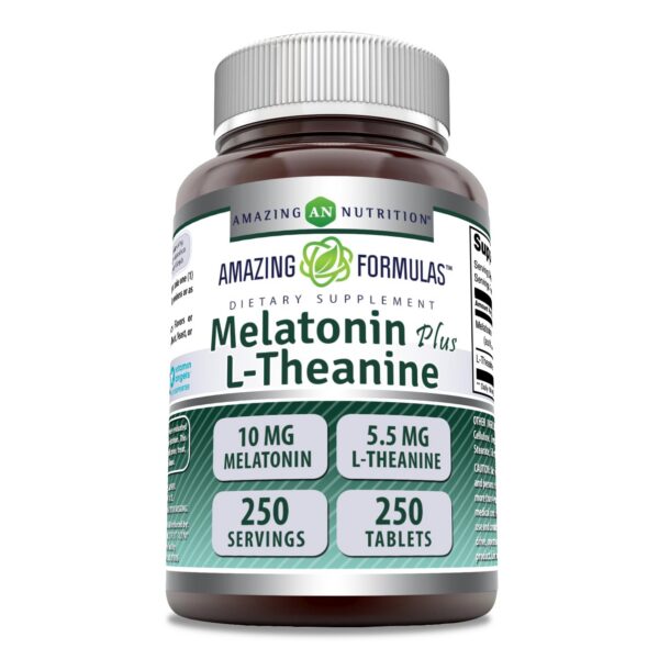 Tabletas melatonina 10mg con l-teanina efecto natural sueño