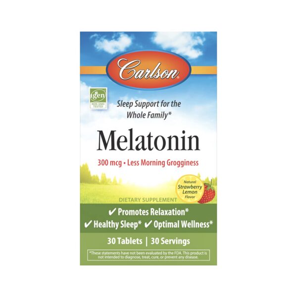 Tabletas masticables melatonina sabor fresa-limón Carlson 30