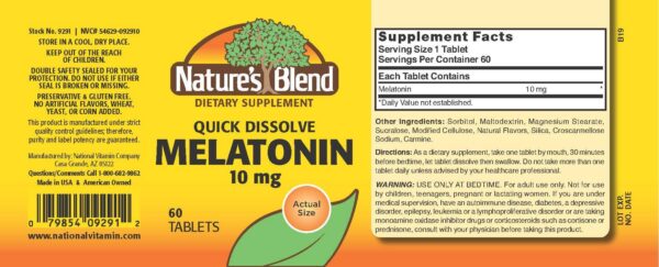 Tabletas de melatonina rápida disolución Nature's Blend