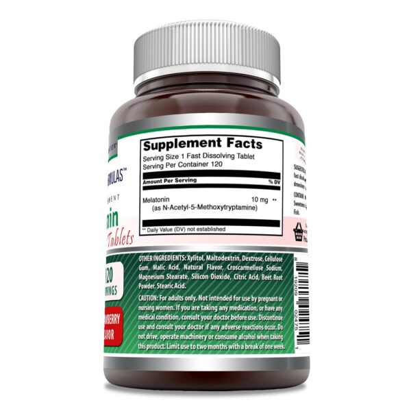 Tabletas de melatonina sin gluten ni OMG 10 mg 120 unidades