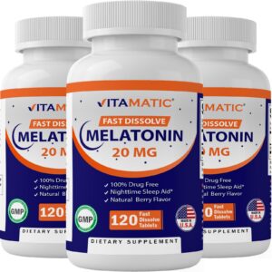 Tabletas de melatonina Vitamatic 20 mg alta potencia