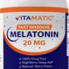 Tabletas melatonina Vitamatic 20mg sabor natural baya