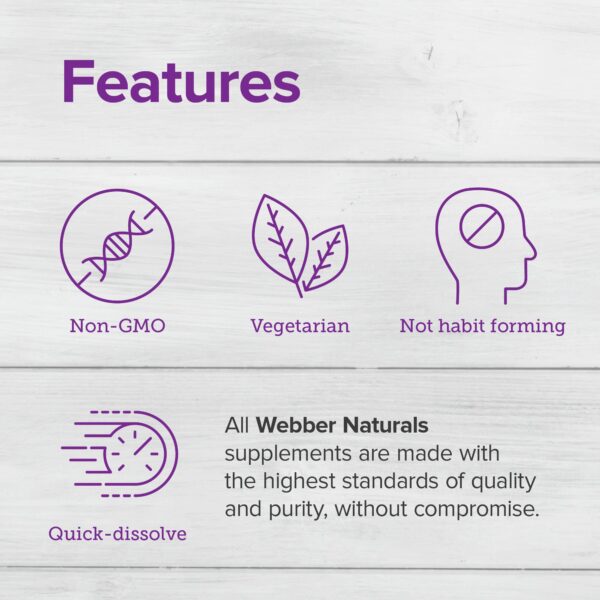 Tabletas melatonina Webber Naturals rápida disolución sin gluten