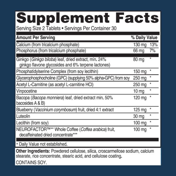 Tabletas para memoria y concentración Advanced Bionutritionals