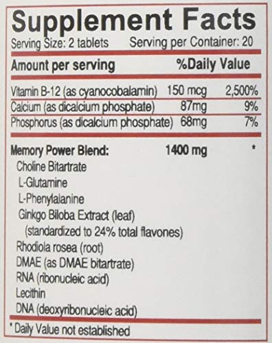 Tabletas Memory Power Plus apoyo cognitivo y energético