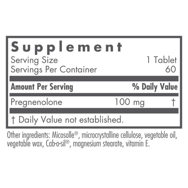 Tabletas micronizadas de Pregnenolona Nutricology 100mg