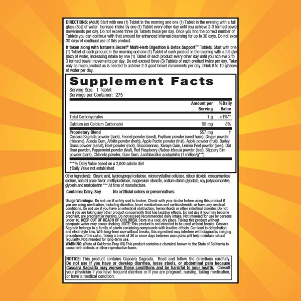 Tabletas multifibra para detoxificación de colon