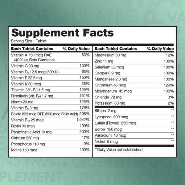 Tabletas multivitaminas KIRKLAND Signature para adultos mayores