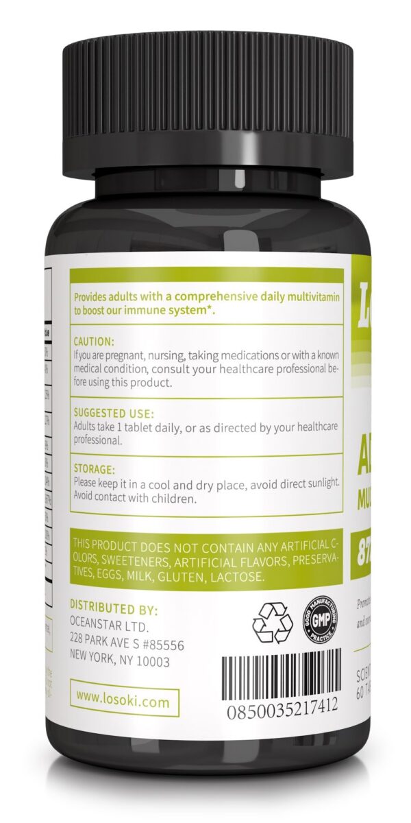 Tabletas multivitaminas Losoki para energía y vitalidad