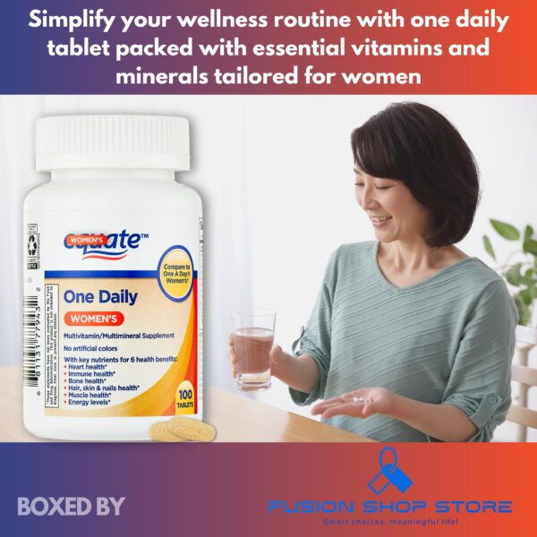 Tabletas multivitamínicas Equate para mujer 100 unidades