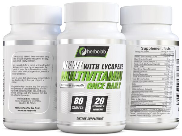 Tabletas multivitamínicas herbolab suplemento diario