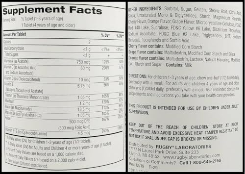 Tabletas multivitamínicas para niños formas divertidas