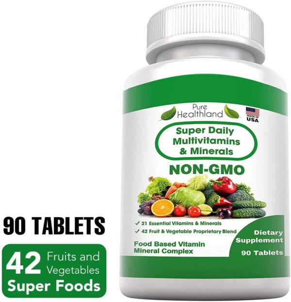Tabletas multivitamínicas Pure Healthland super diario