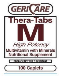 Paquete de 100 tabletas multivitamínicas Thera-Tabs M adultos