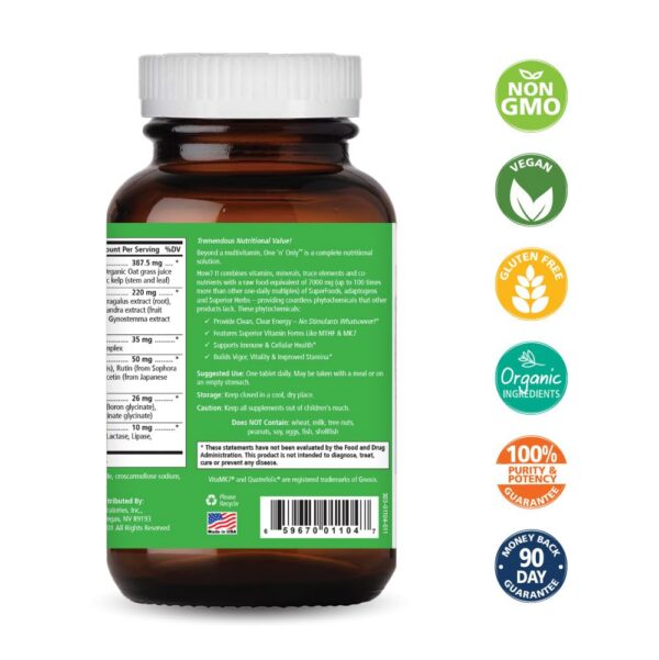 Tabletas de multivitamínico One n Only para energía y salud