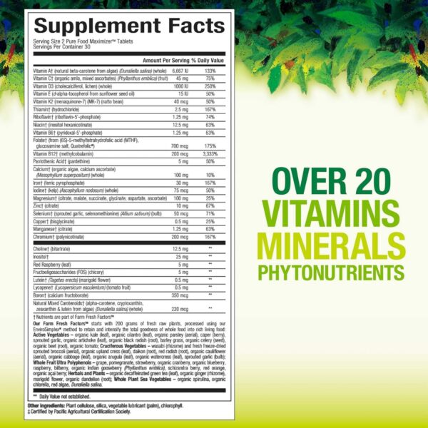 Tabletas Whole Earth & Sea Natural Factors multivitamínico prenatal vegano