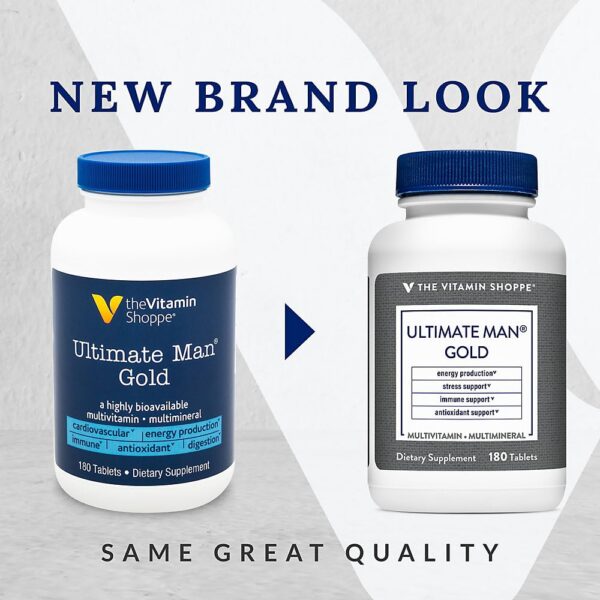 Tabletas multivitamínico Ultimate Man hombres Vitamin Shoppe 180 unid