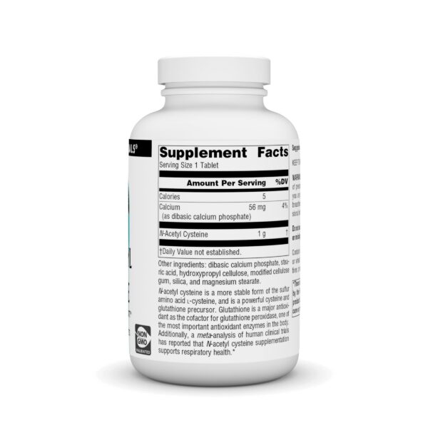 Tabletas de N-Acetil Cisteína Source Naturals para salud respiratoria