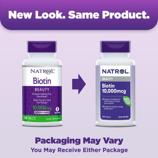 Tabletas Natrol Biotina 10000mcg para cabello y piel