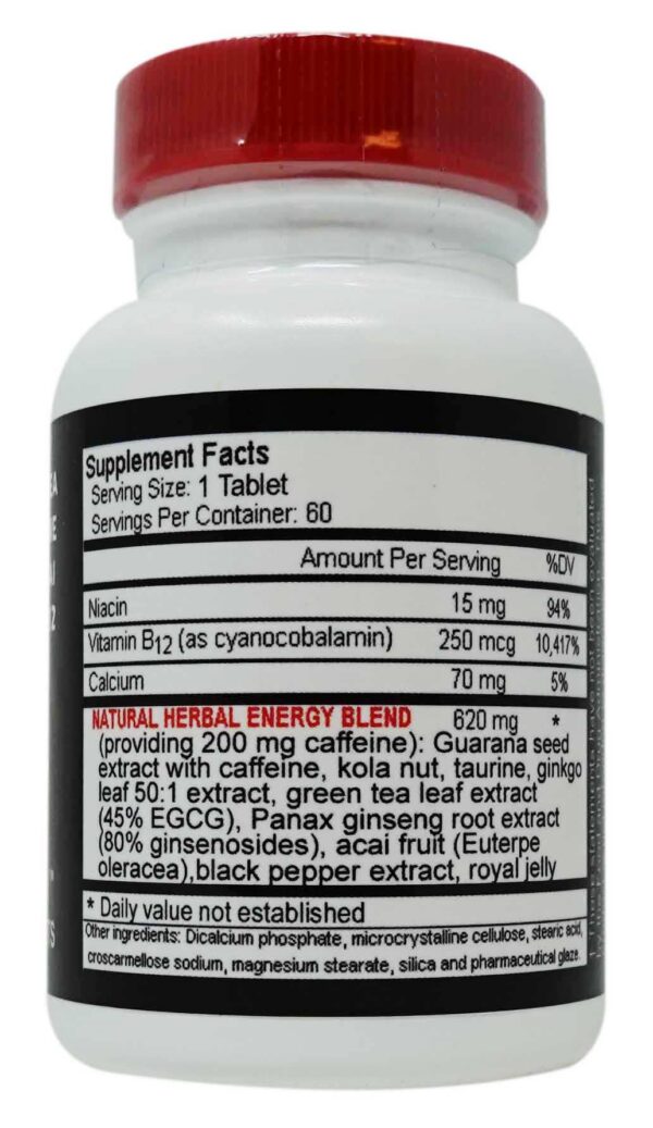 Tabletas naturales para energía con cafeína Up Your Gas