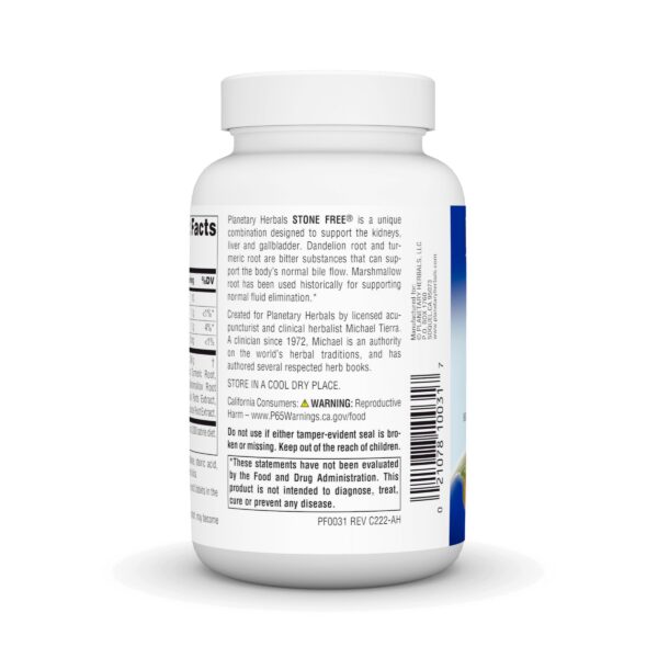 Tabletas naturales Stone Free para salud renal y hepática