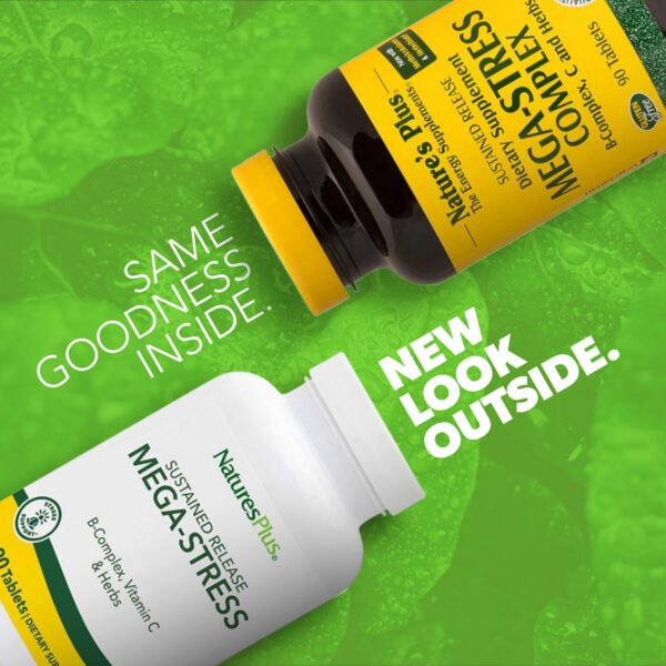 Tabletas NaturesPlus Mega-Stress complejo B liberación sostenida