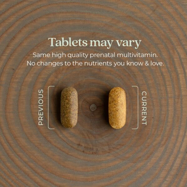 Etiquetas vitaminas prenatales New Chapter vista trasera
