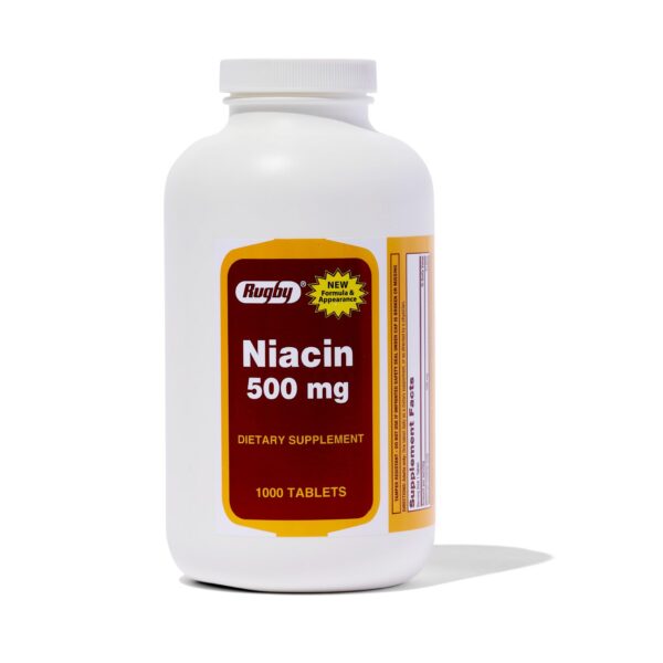 Tabletas de Niacina 500 mg Rugby suplemento nutricional