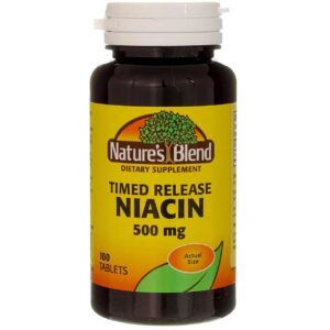 Tabletas de niacina liberación prolongada Nature's Blend frasco