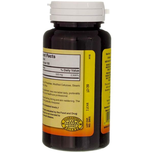 Tabletas de niacina Nature's Blend detalladas