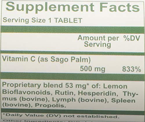 Tabletas Nutri-West Sago-C-500 detalle presentación