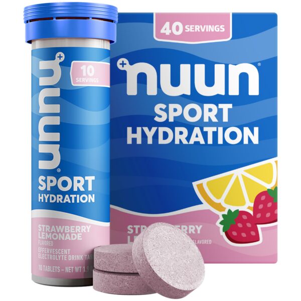 Tabletas Nuun Sport electrolitos limonada con fresa paquete 4