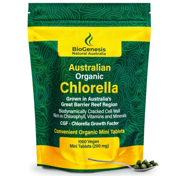 Version 1.0.0 Tabletas orgánicas de chlorella australianas en envase