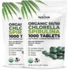 Tabletas orgánicas Chlorella Spirulina 50/50 Earth Circle Organics