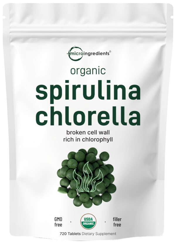 Tabletas orgánicas de Chlorella Spirulina Micro Ingredients