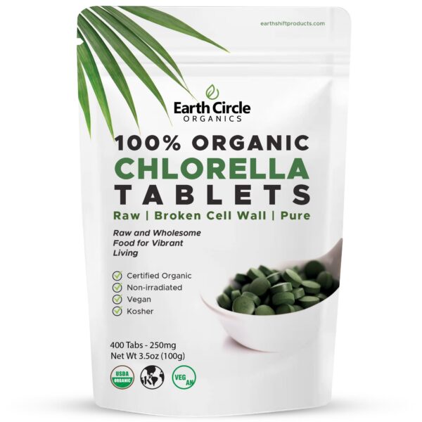 Version 1.0.0 Tabletas orgánicas de clorella Earth Circle Organics 400 unidades